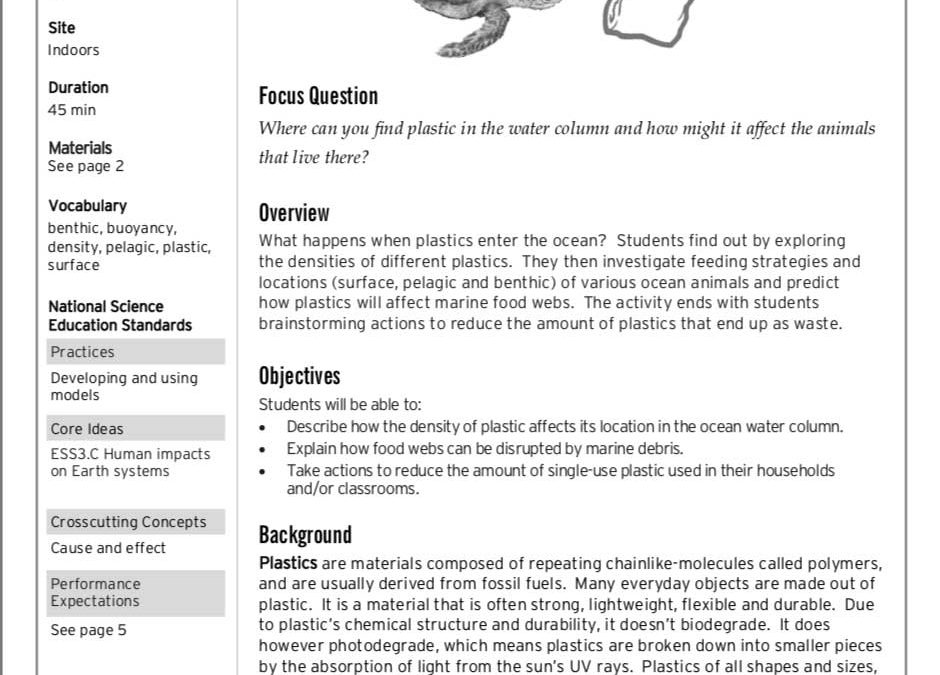 Plastics in the water column-Experiment